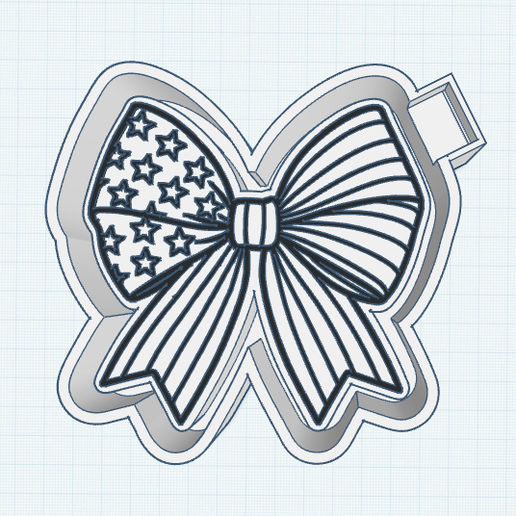 Patriotic Bow / Coquette  - Digital Freshie Mold Housing STL 3D model