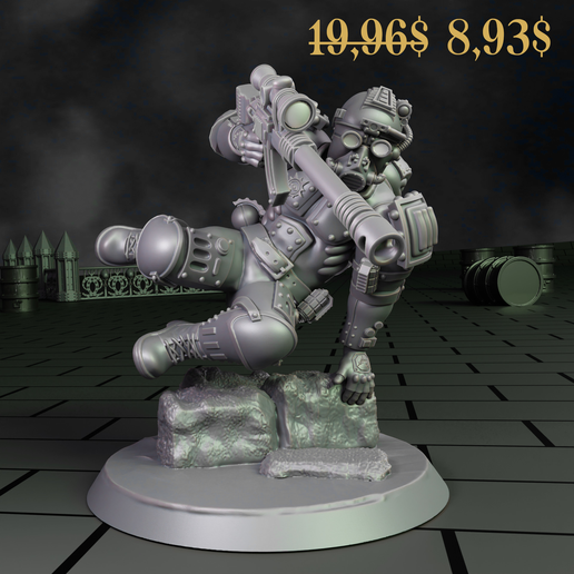 Grimdark Heavy Assault Squad — 4x 32mm Heroic Scale Miniatures — Pre-Supported