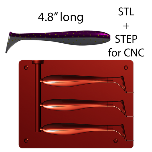 Soft-Plastic-Bait-Mold-3d-printed-Paddle-Minnow.png Soft Plastic Bait Mold Paddle Minnow