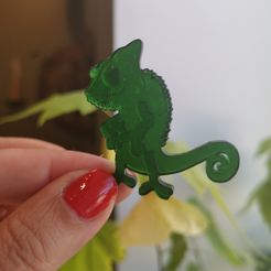 IMG_20200712_154129.jpg Archivo STL Broche camaleón, broche lagarto.・Idea de impresión 3D para descargar