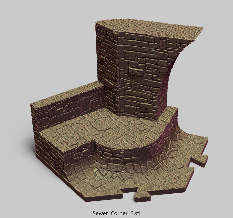 Sewer_Corner_B.png 3D file PuzzleLock Sewers & Undercity・Design to download and 3D print, Zandoria