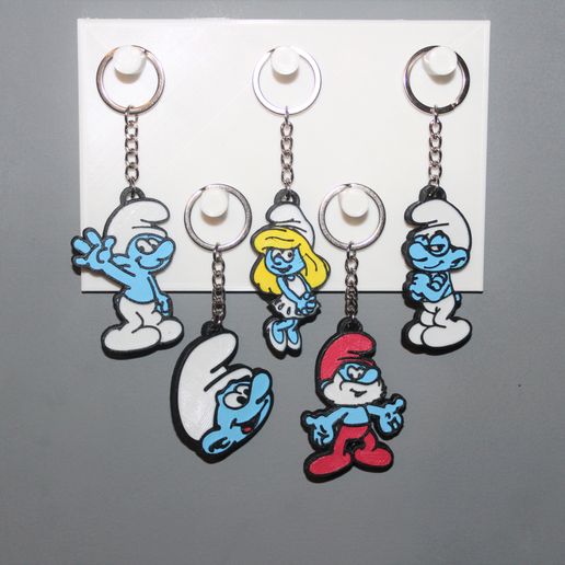 5 Keychain Smurf 3D model