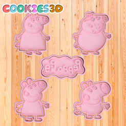 PEPPA-PIG.png Peppa Pig cookie cutter PACK 1 - Cookies