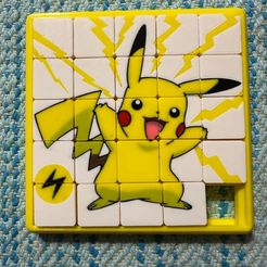 pikachu.jpg Free STL file Pikachu slider puzzle tiles (Multicolor)・3D printable model to download