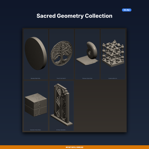Sacred Geometry Collection - 6-Model STL Bundle