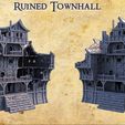 Ruined-Townhall-2-p.jpg Ruined Townhall - Tabletop Terrain - 28 MM