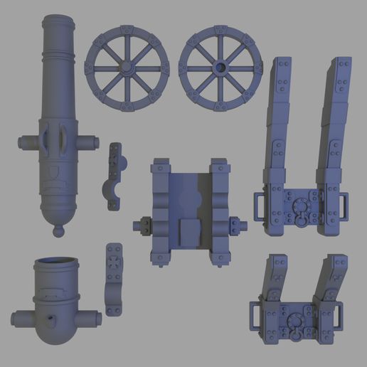 👴 Old Empire Cannon & Mortar Set・ STL File for 3D printing・Cults