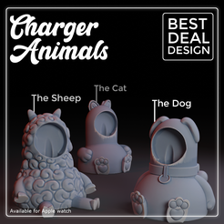 001_Charger_Animal_post.png STL file Charger Animals - Apple Watch・3D printer model to download