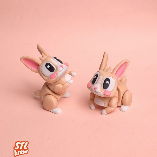 3.png articulated cute bunny rabbit - no support, print in place