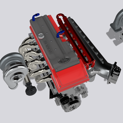 IMG_1562.png Archivo STL Motor Ford Barra Turbo de Billet con combo de caja de cambios secuencial・Modelo de impresión 3D para descargar, MCSDesign