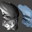 9.png Bionic Predator Cyborg Biomask helmet mask armor- ULTRA DETAIL cosplay size 2 versions Hi-Poly STL for 3D printing