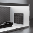 3.png Modern Heritage Showroom | 1:64 Scale Diorama Garage STL | Modular Brick Wall & LED Channels | Hot Wheels Display (Digital Download)