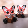 Photoroom-20250612_095838.png Fox reading book ( Book Shelf Decor )