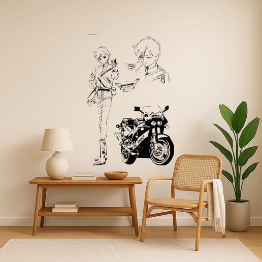 Sailor Moon - Haruka Tenou Riding A Motorcycle