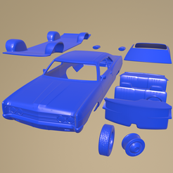 e23_005.png STL file Ford Galaxie 500 fastback 1969 PRINTABLE CAR IN SEPARATE PARTS・3D printer design to download