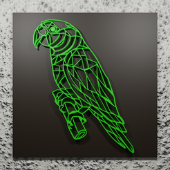 rendu-parrot-1.png STL file Wall Decoration Parrot・3D printer design to download