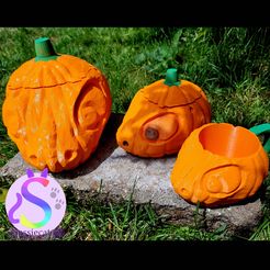 Pumpkin_normal.jpg STL file Pumpkin dragon skull mug/stein, candy bowl and trick or treat bucket・Model to download and 3D print