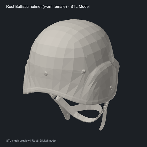 Rust Ballistic helmet (worn female) - STL Model