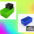 3.png 10x SD Card box - Desk organizer - photography memory cards case - PC computer camera - file for 3D printing