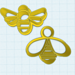 Fantastic-Habbi-Esboo.png STL file Bees cutters, stamp, Cookie cutter, Polymer Clay Cutter, earrings, SET 2 pcs・3D printing design to download, Allexxe