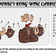 DONKEY HONG WINE CARRIER I.Hands (4 stls) 2. Necktie (2 stls) 3. Belly (1 stls) 4, Body (2 stls) 5. Mouth (1 stls) 6. Eyes (4 tls) 7, Ears (2 stls) 8. Head (2 tls) Digital design contains 18 stls, division of stls according to the colors of donkey kong, Measurements: (Height x length) 23x22 cm. DONKEY KONG WINE CARRIER / WINE HOLDER