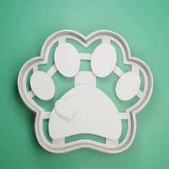 render_001.png STL file Dog with Heart - Cookie Cutter・3D printing template to download