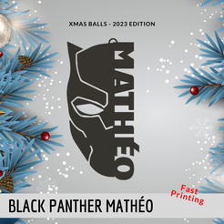52.png STL file Christmas bauble - Black Panther - Mathéo・3D printer model to download