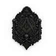 2.png Gothic Masonic Skull Wall Plaque STL File for 3D Printing – Dark Baroque Freemason Emblem Relief