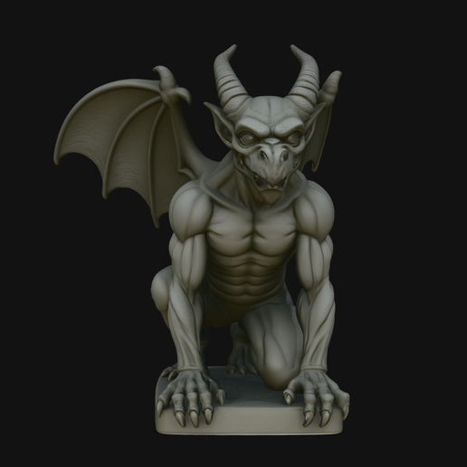Gothic Gargoyle Statue Design 8 - 3D Print Model