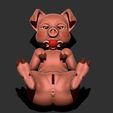 Gagged_2.jpg STL file Sexy Piggy Bank・Design to download and 3D print