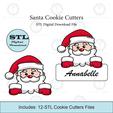 Etsy-Listing-Template-STL.png Santa Cookie Cutter Set | STL File