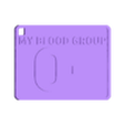 Blood Group 0 minus.stl Blood Group Keychain (all types) + Your Information Text / Brelok z Grupą krwi i informacjami