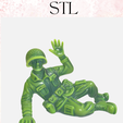 Army-guy-laying-down.png Army guy waving 5 fingers laying down // plastic army man // army toy