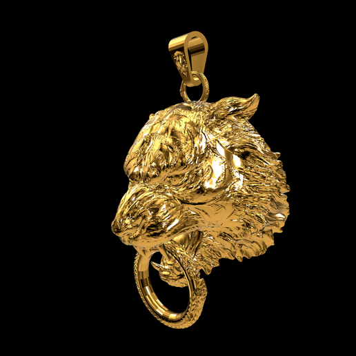 Download STL file Tiger Pendant with Skull & Snake Detail • 3D printer ...