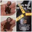 il_794xN.5289213260_coqq.webp Teddy Bear NFC Tag Digital Business Card Keychain