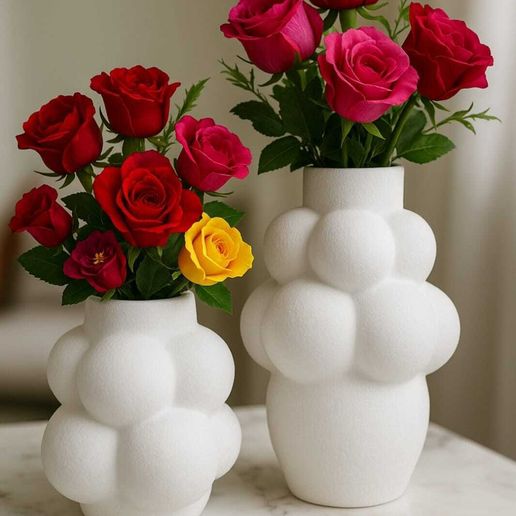 Bubble-Inspired Vase Set – Modern Decorative Design - 3D model önizlemesi