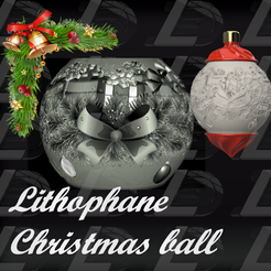 Vignette.png Download STL file Christmas lithophane ball "Gifts • 3D print model, Ludo3D