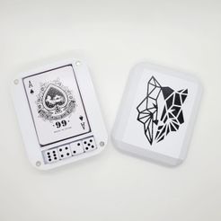 1.jpg Wolf Themed Magnetic Playing Card and Dice Box (Single Extruder Print)