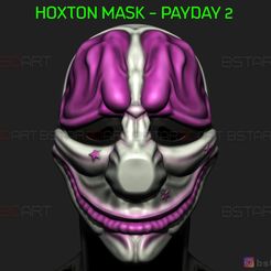 001.jpg Download STL file Hoxton Mask - Payday 2 Mask - Halloween Cosplay Mask 3D print model • 3D printer model, Bstar3Dart