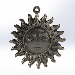 Sol-con-cara-detallada-dije-1.png STL file sun pendant/keychain・3D printer model to download