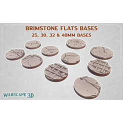 white-brimstone_flats_bases.png 3D file Brimstone Flats Fantasy Football Bases・3D print model to download