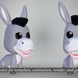 art-temp-3-copie-copy.jpg Stylized Chibi Donkey - 3D Print Ready