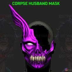 001.jpg Archivo 3D Máscara de Esposo Cadáver - Máscara de Cara de Conejo - Modelo de impresión 3D de Halloween Cosplay・Objeto imprimible en 3D para descargar