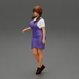 Girl1-0030.jpg Young woman in denim overalls 3D Print Model