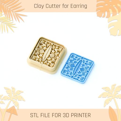 Hawaii Surfboard Pattern Clay Cutter