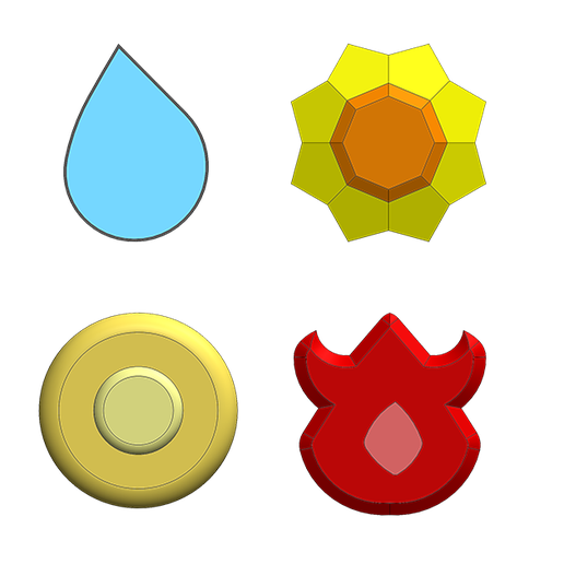 Pokemon's Kanto Medals for 3D PRINT 3D model