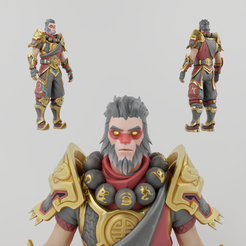 Portada.png OBJ file Wukong Lowpoly Rigged・3D printer model to download