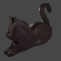 ssss_large.jpg Файл STL Low poly sitting cat・3D-печать дизайна для загрузки, Aboutexodma