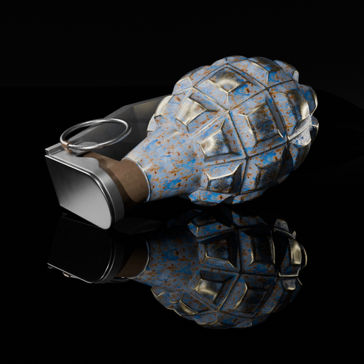 Grenade-4.png Grenade 3D Model – High-Quality STL + .Blend Source File