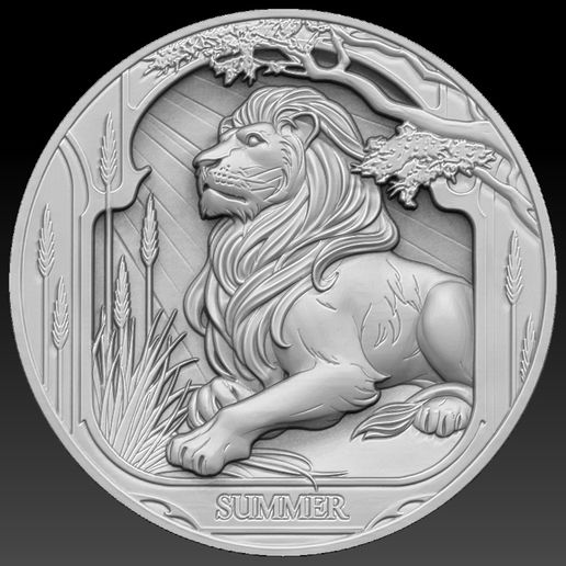 🦁 Lion coin・ STL File for 3D printing・Cults